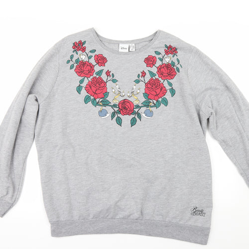Primark Womens Grey   Pullover Sweatshirt Size XL  - Beauty and the Beast