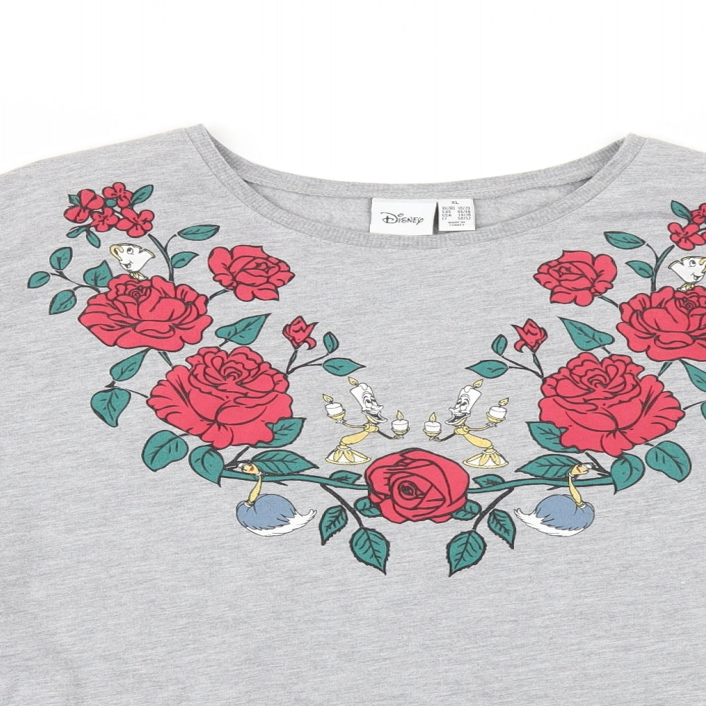 Primark Womens Grey   Pullover Sweatshirt Size XL  - Beauty and the Beast