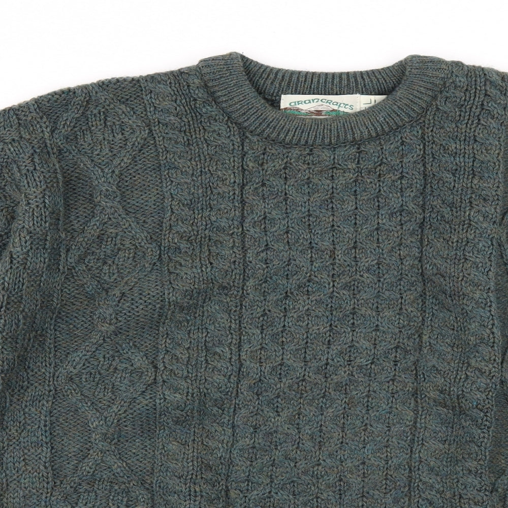 Aran Crafts Mens Green   Pullover Jumper Size L