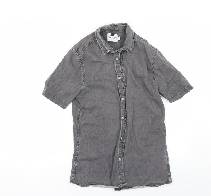 Topman Mens Gold Button-Up Size S