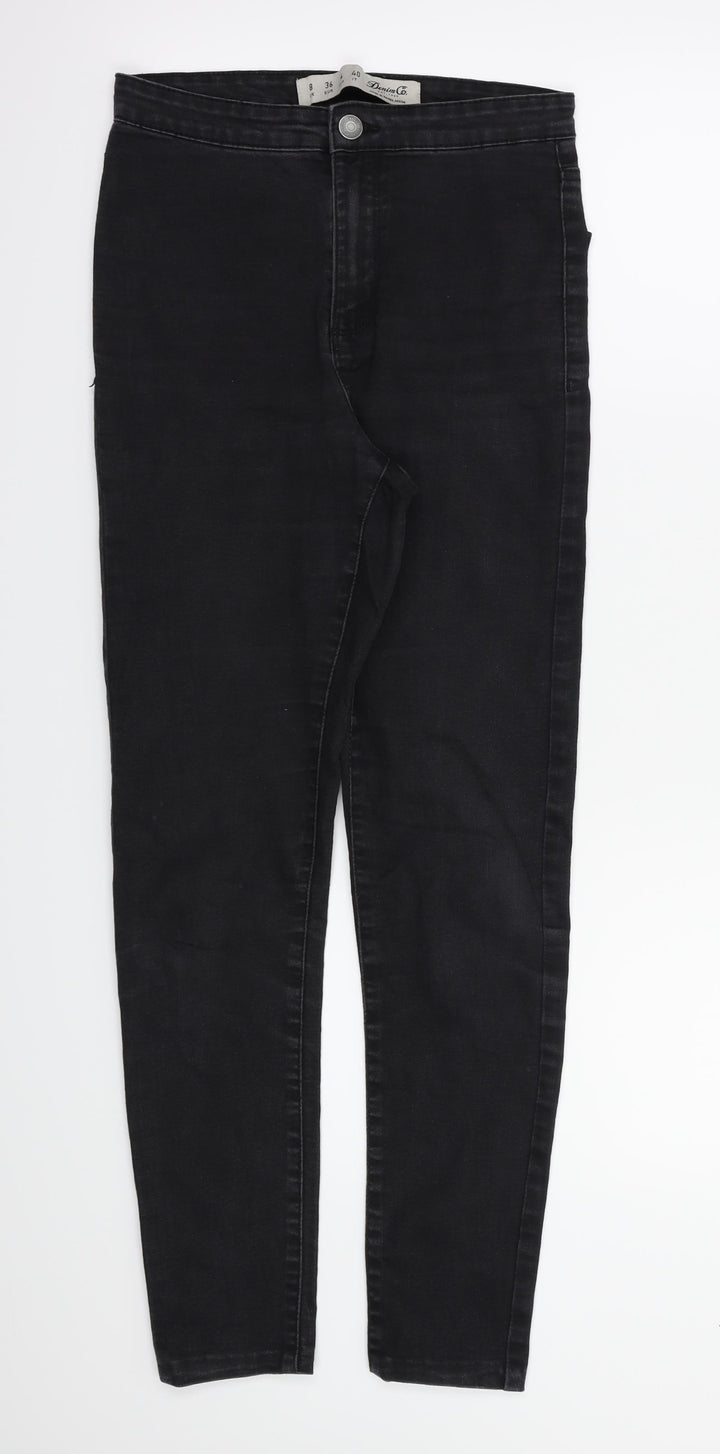 Denim&co Womens Black Straight Jeans Size 8 L27 in