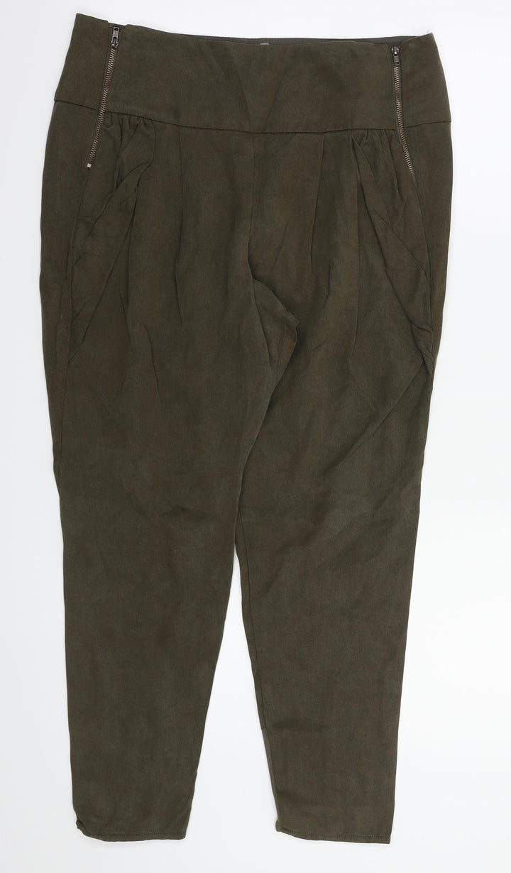 Topshop Womens Green   Trousers  Size 10 L24 in