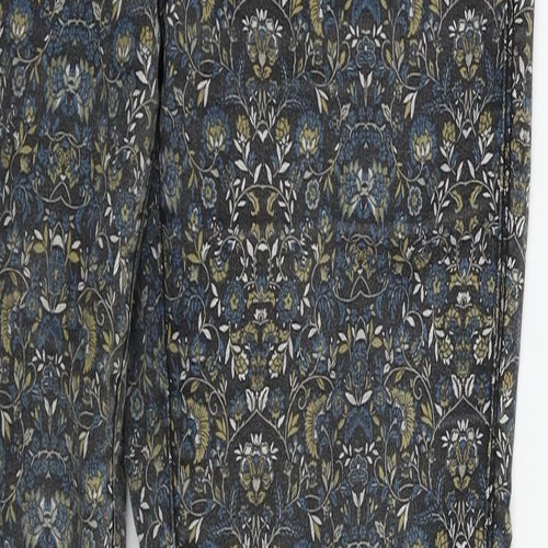 Camaieu Womens Grey Floral  Jegging Trousers Size 10 L30 in