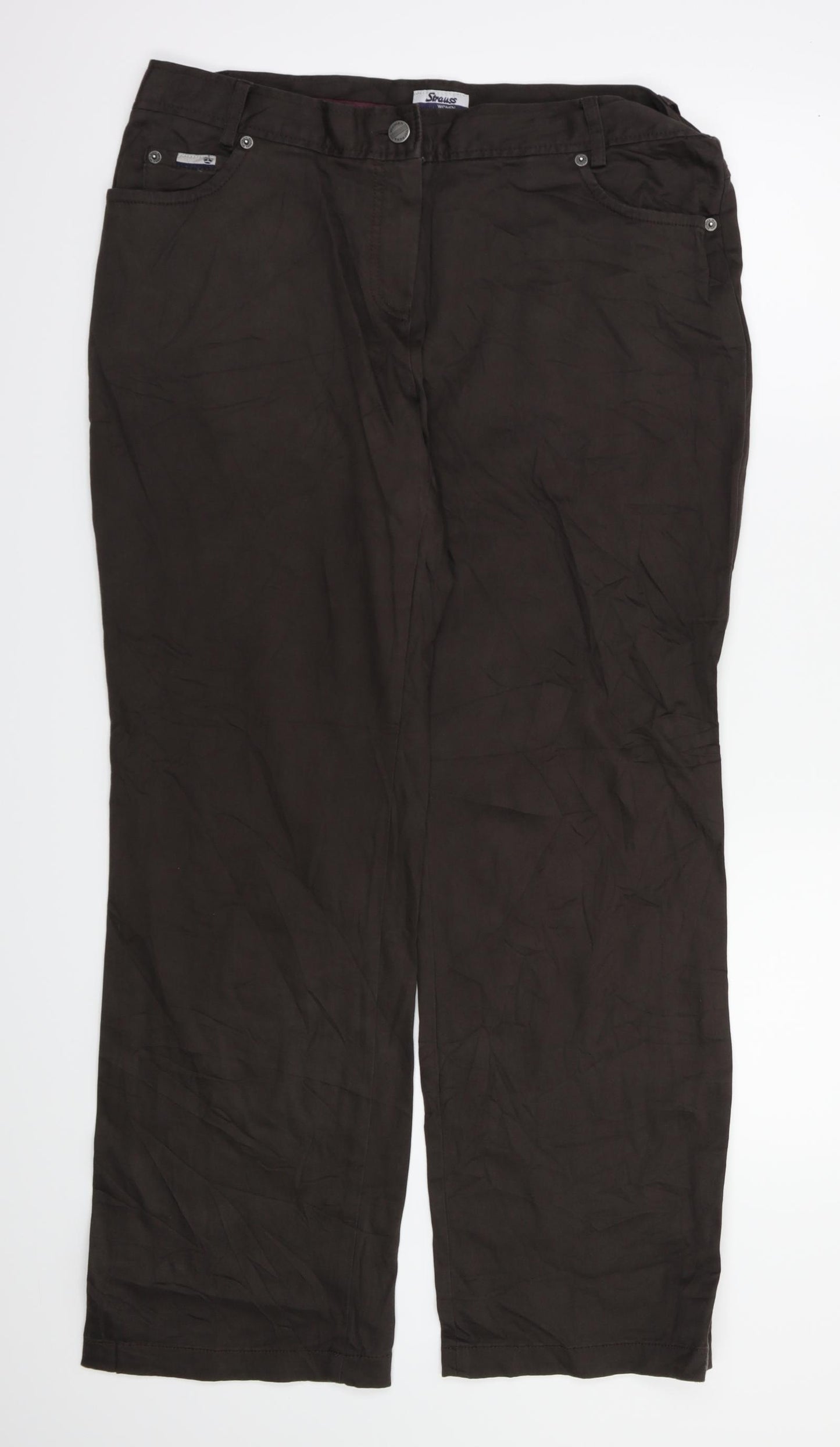 strawuss Womens Brown   Trousers  Size 22 in L30 in