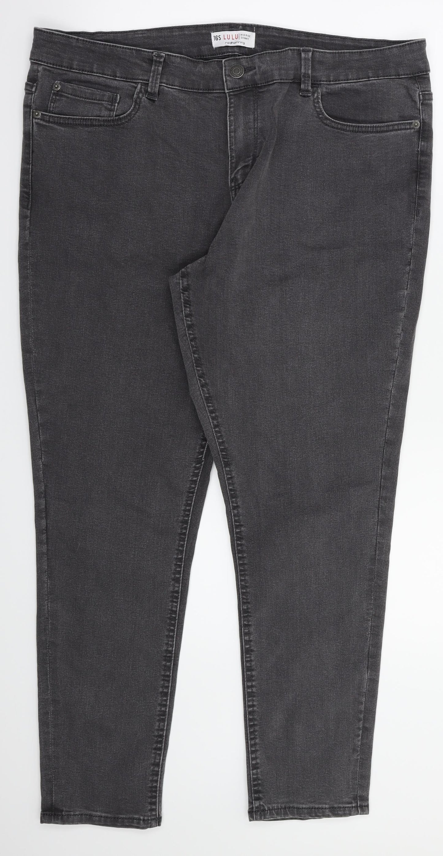 Red Hearing Womens Grey   Skinny Jeans Size 16 L28 in