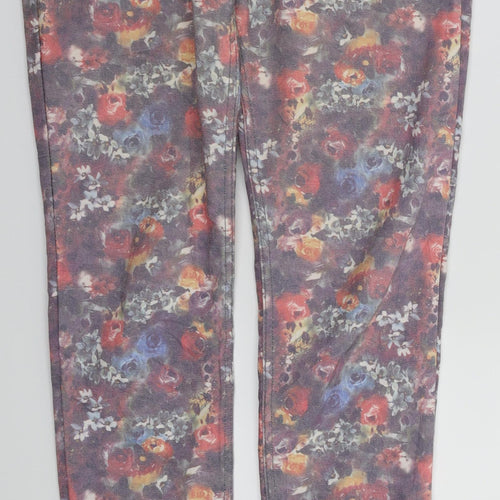 lon Womens Multicoloured Floral  Skinny Jeans Size 28 L31 in