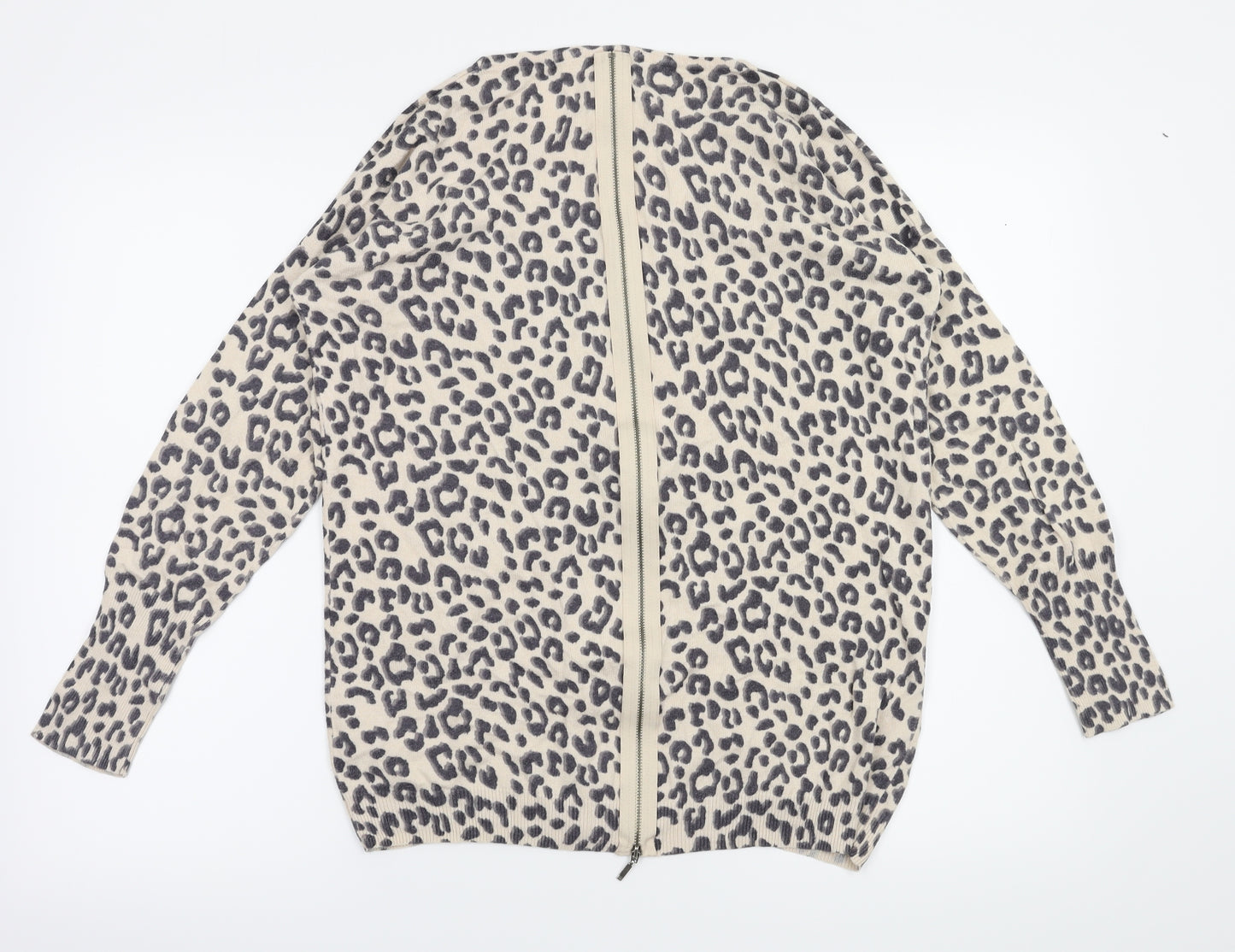 Oasis Womens Brown Animal Print  Pullover Jumper Size S