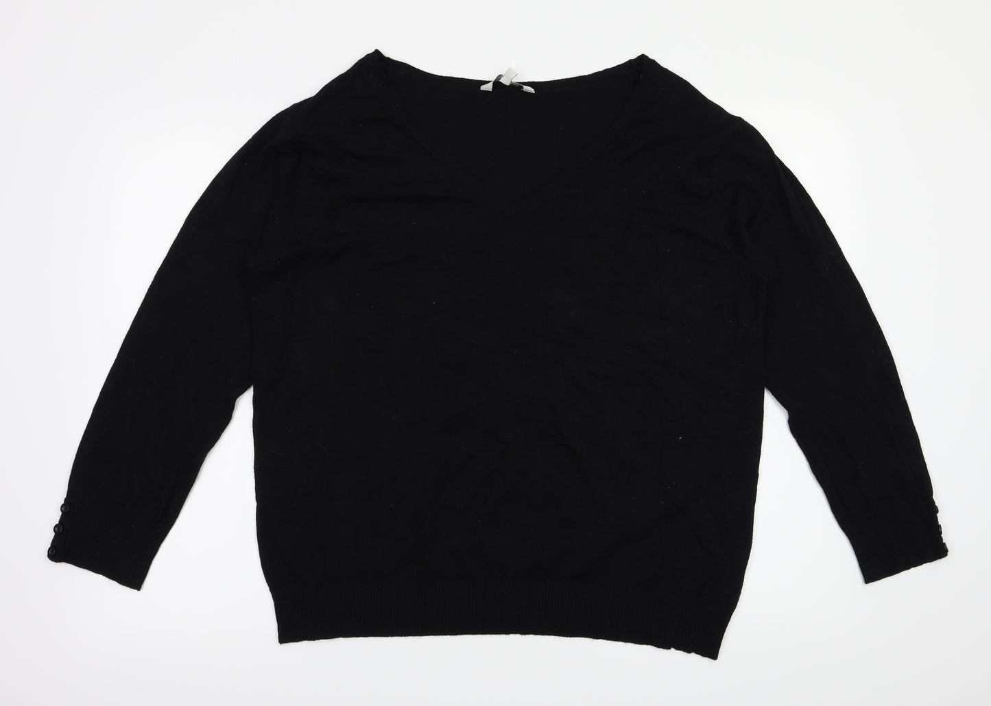Peacocks Womens Black   Pullover Jumper Size 20