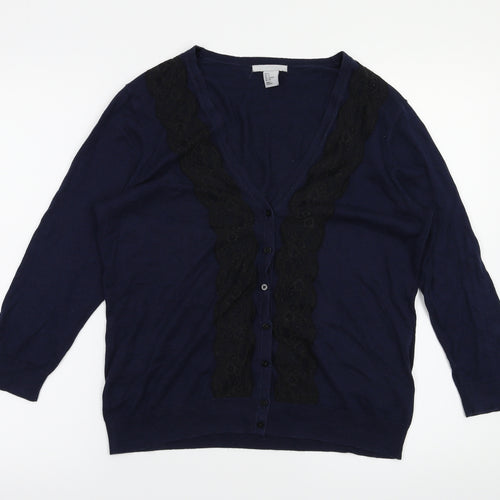 H&M Womens Blue   Cardigan Jumper Size S