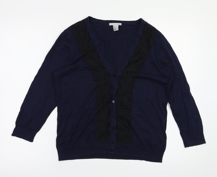 H&M Womens Blue   Cardigan Jumper Size S