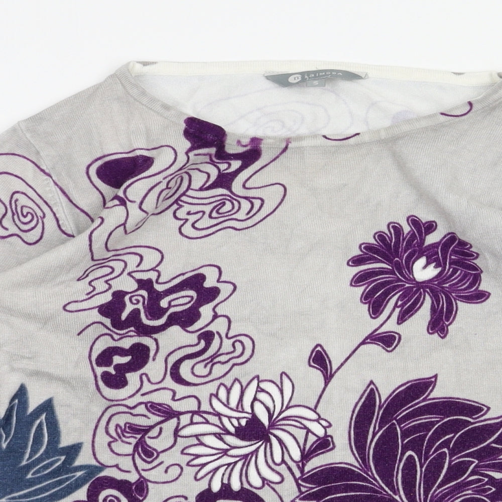 Mia Moda Womens Green Floral  Basic T-Shirt Size S