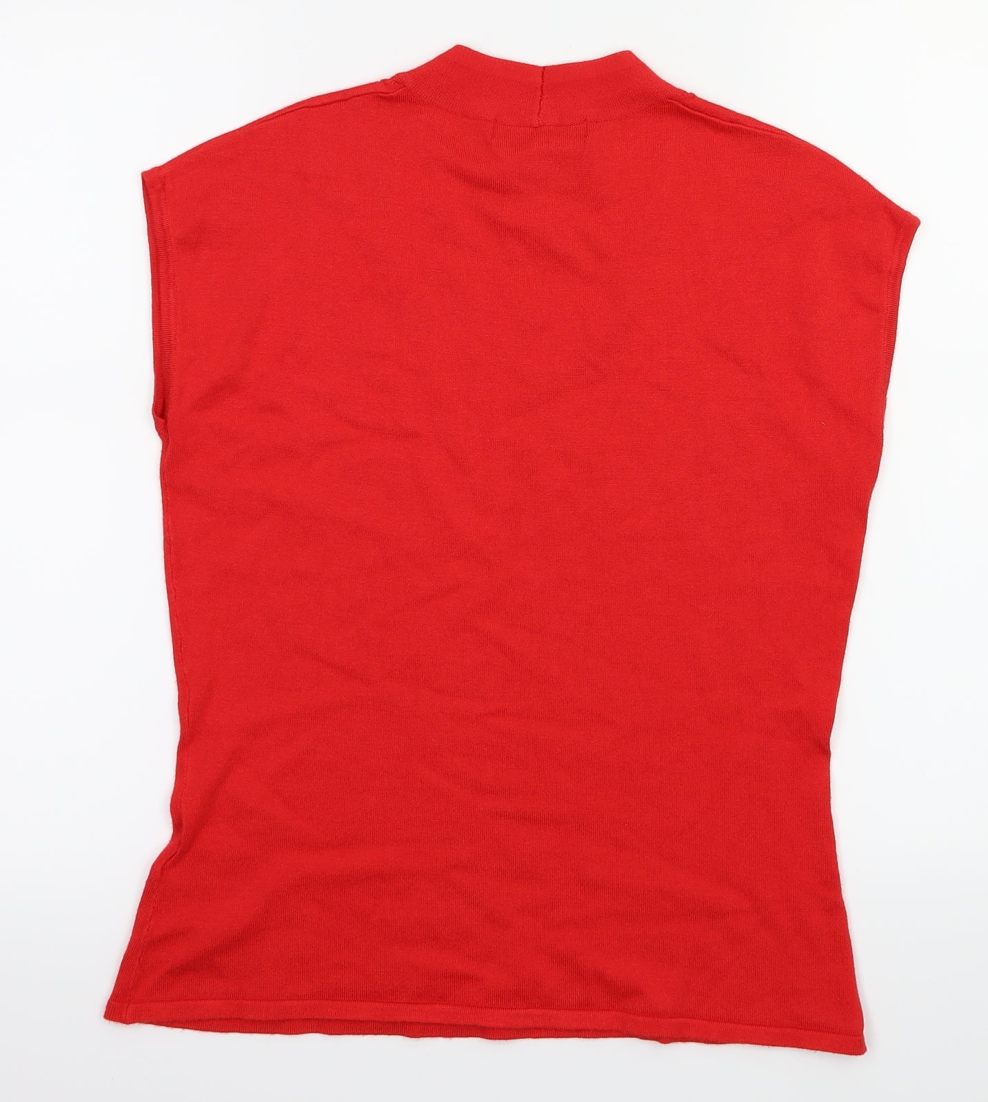 M&S Womens Red Houndstooth  Basic T-Shirt Size 12