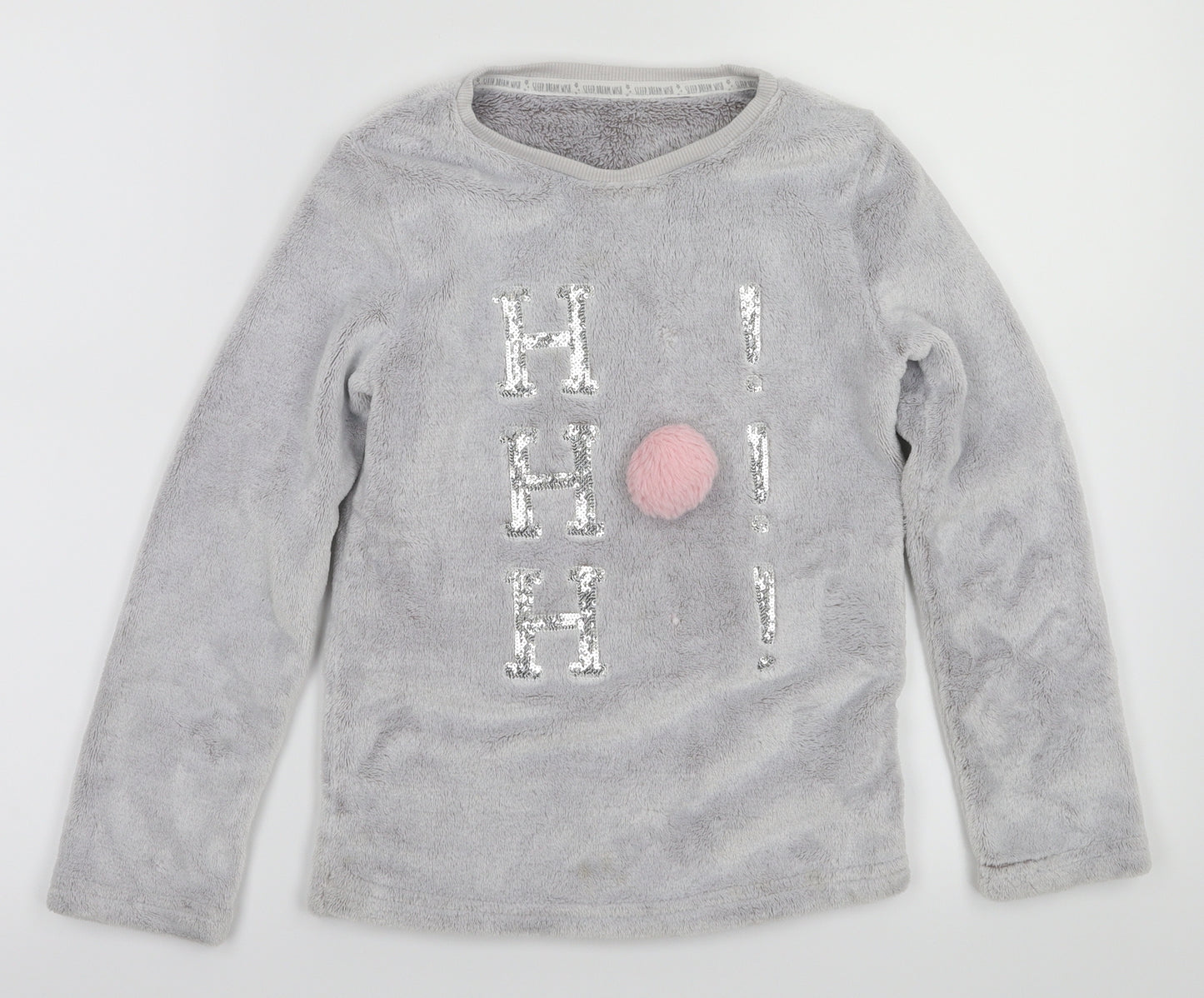 F&F Girls Grey Animal Print  Top Pyjama Top Size 8-9 Years
