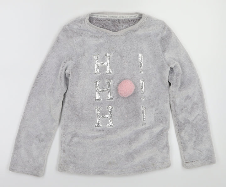 F&F Girls Grey Animal Print  Top Pyjama Top Size 8-9 Years