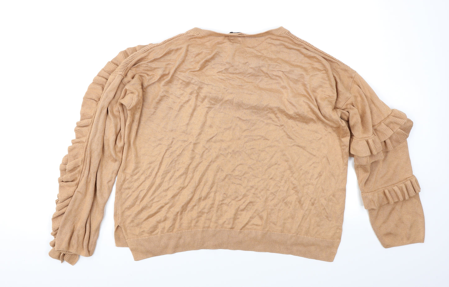 River Island Womens Brown  Knit Pullover Jumper Size 12  - Frill