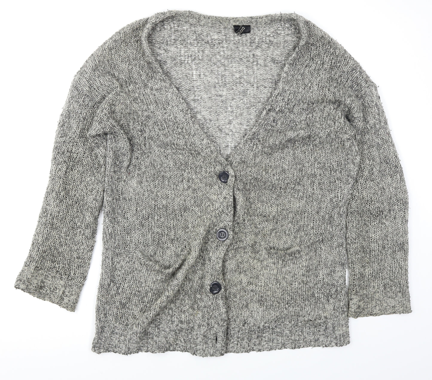 Divided Womens Grey  Knit Cardigan Jumper Size 12