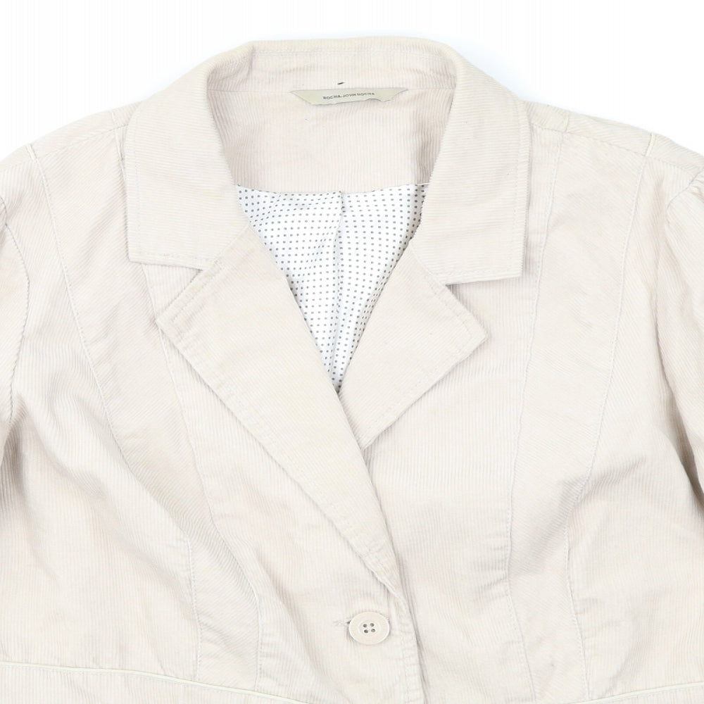 Rocha John Rocha Womens Pink  Corduroy Jacket Blazer Size 18