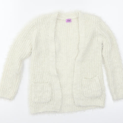 F&F Girls White   Cardigan Jumper Size 5-6 Years