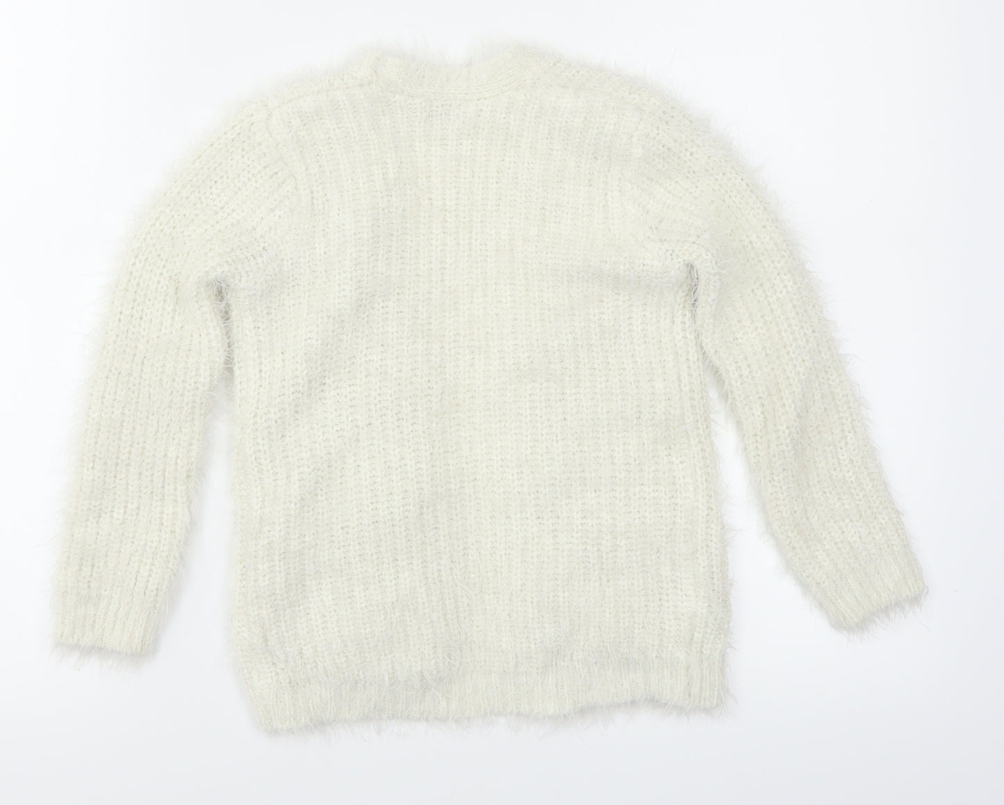 F&F Girls White   Cardigan Jumper Size 5-6 Years