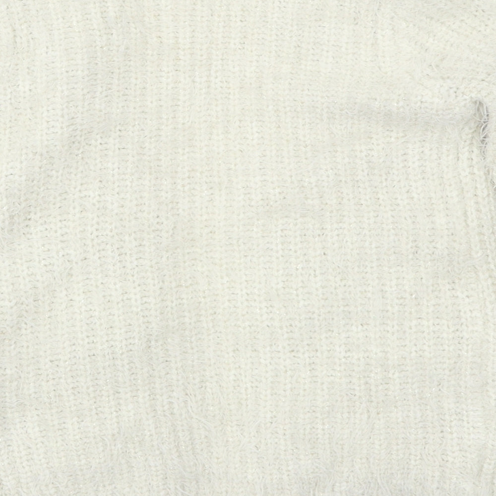 F&F Girls White   Cardigan Jumper Size 5-6 Years