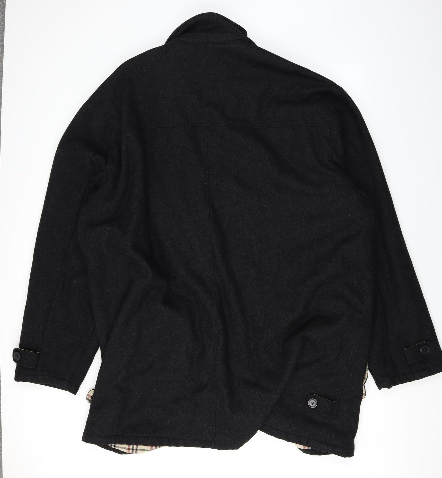 Duke Jeans Mens Black   Overcoat Coat Size 3XL