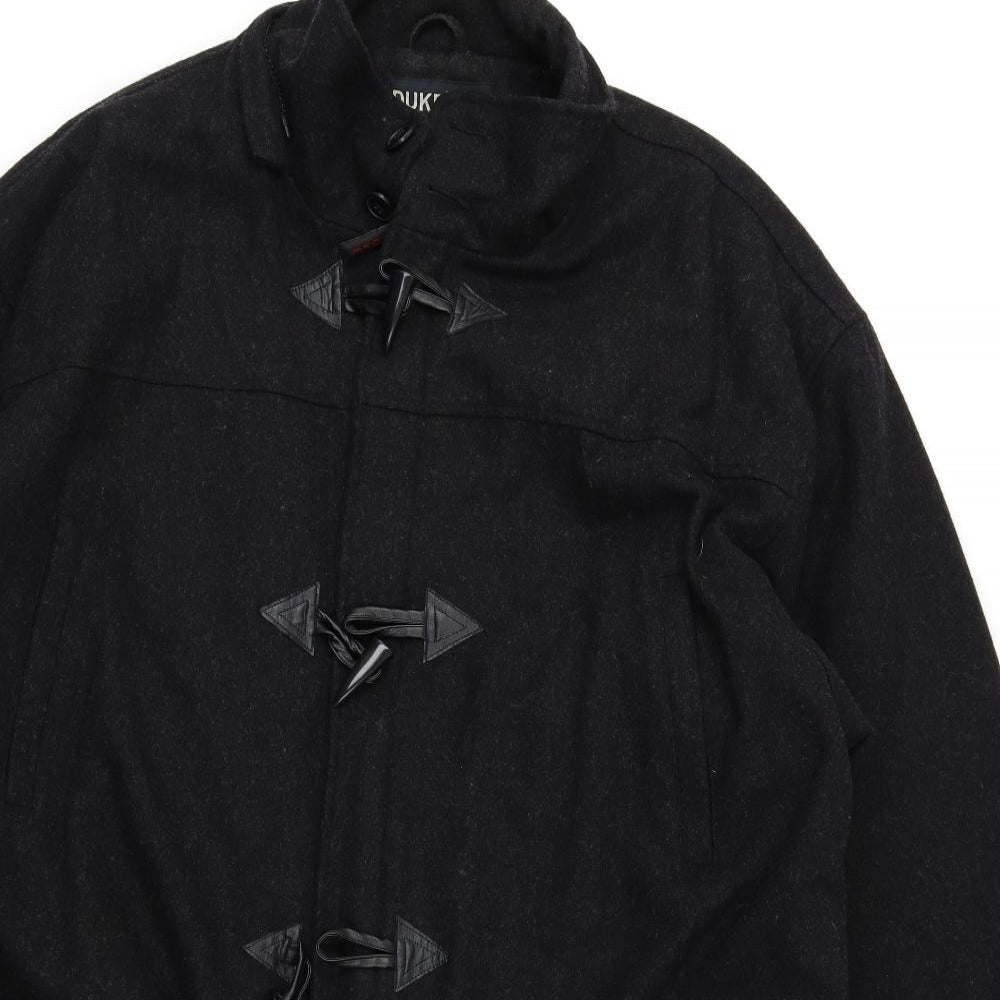 Duke Jeans Mens Black   Overcoat Coat Size 3XL