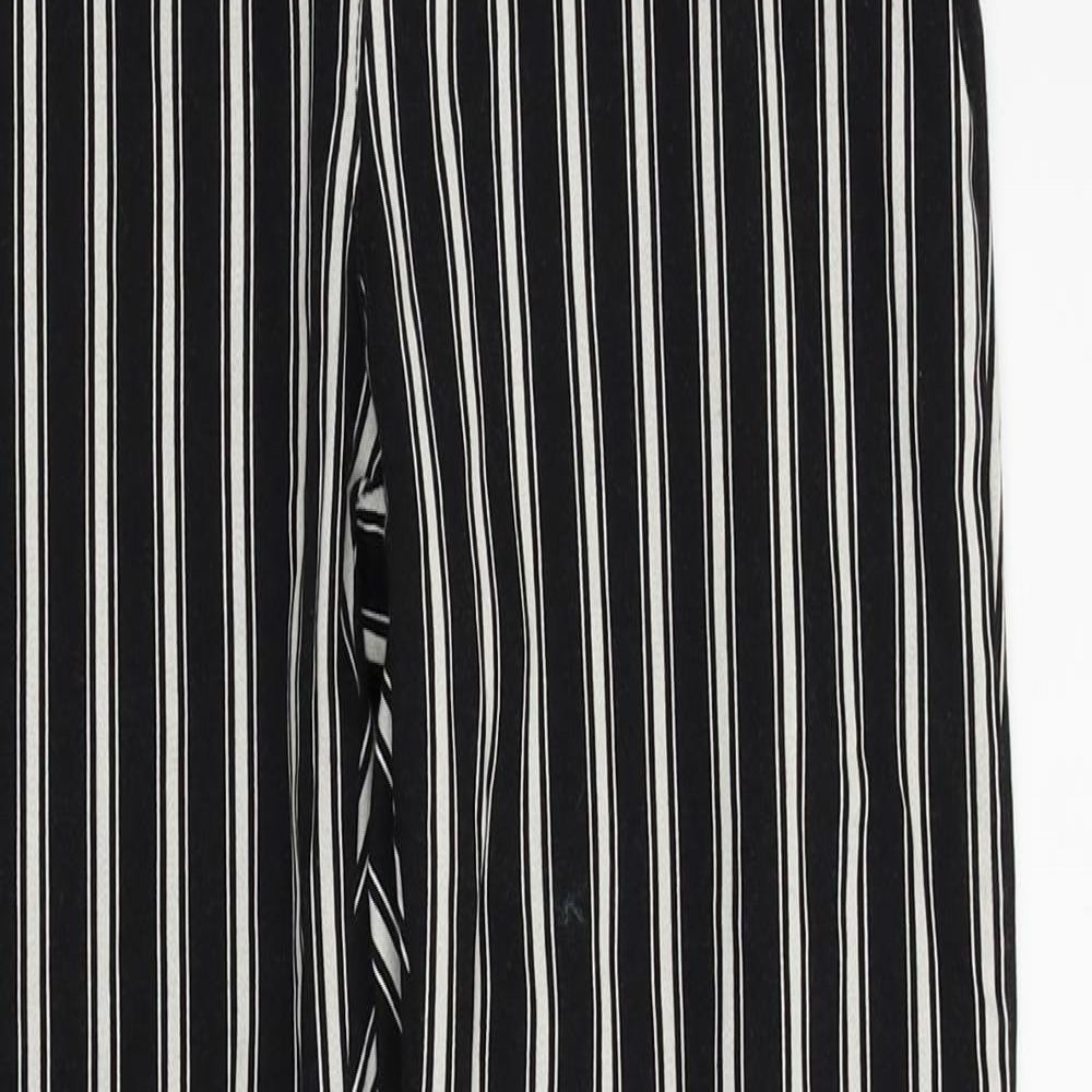 H&M Womens Black Striped  Trousers  Size 12 L25 in