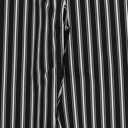 H&M Womens Black Striped  Trousers  Size 12 L25 in