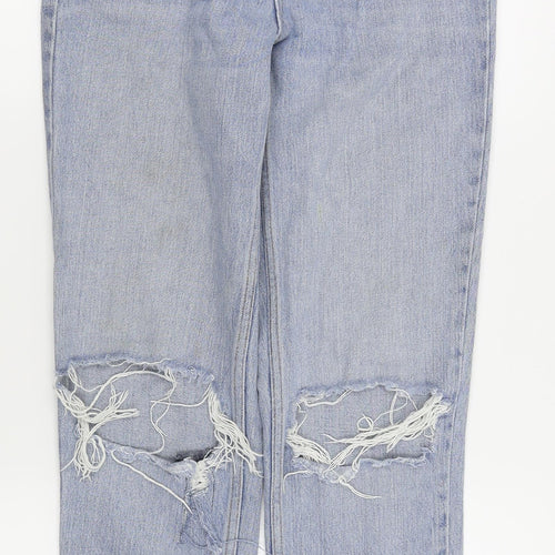 Topshop Womens Blue   Straight Jeans Size 28 in L31 in - ripped jeans