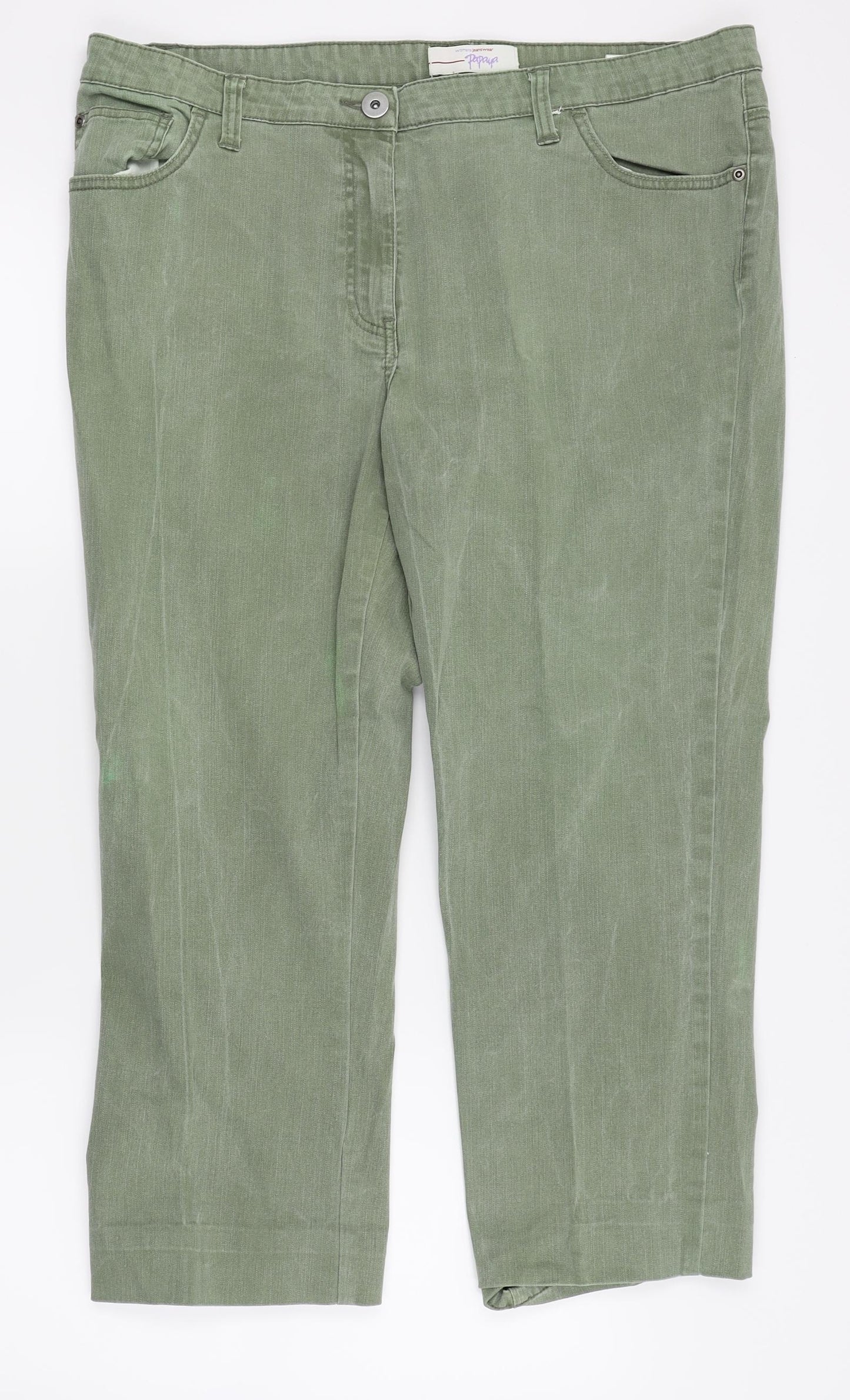 Papaya Womens Green   Straight Jeans Size 18 L25 in