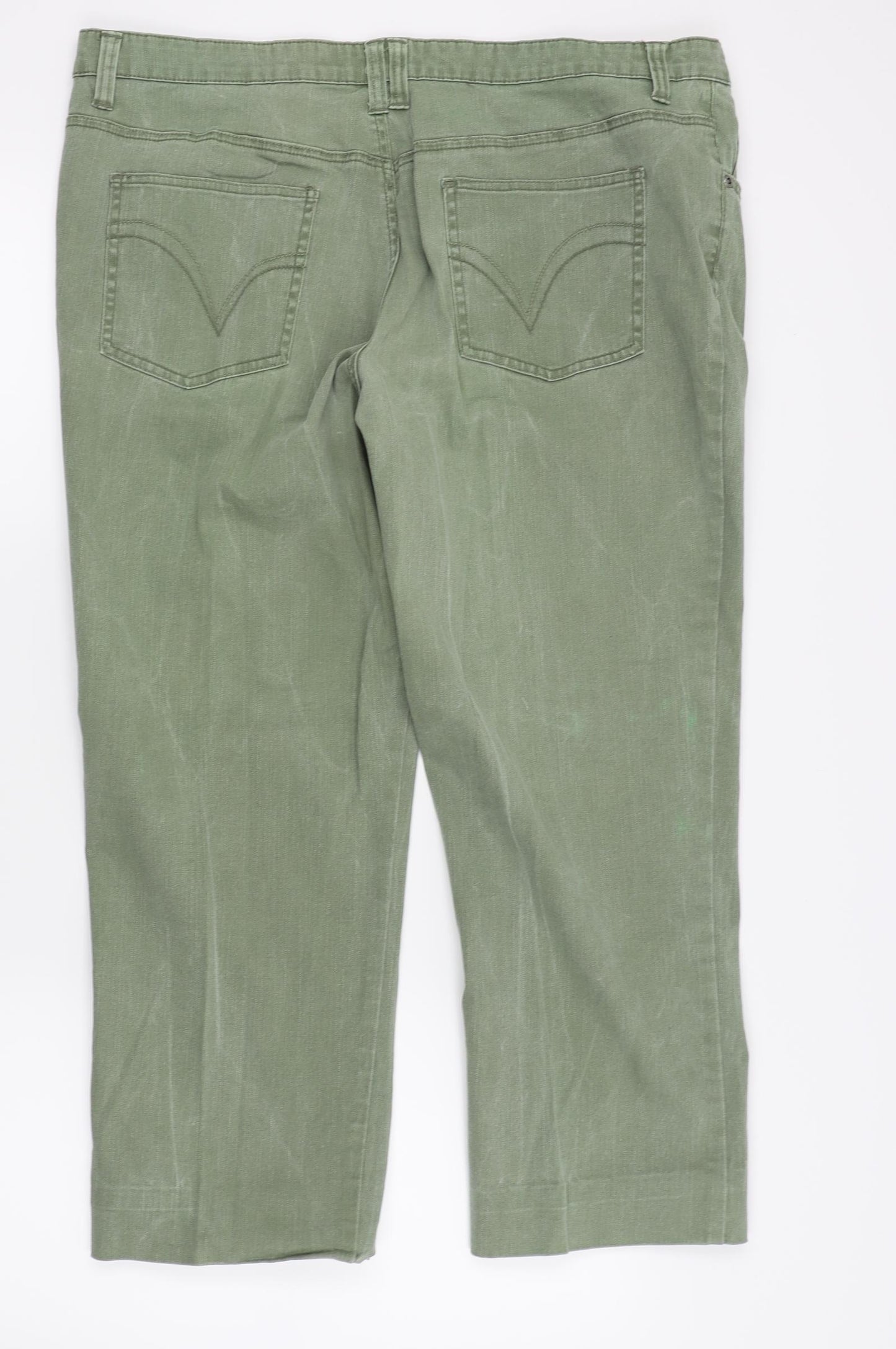 Papaya Womens Green   Straight Jeans Size 18 L25 in