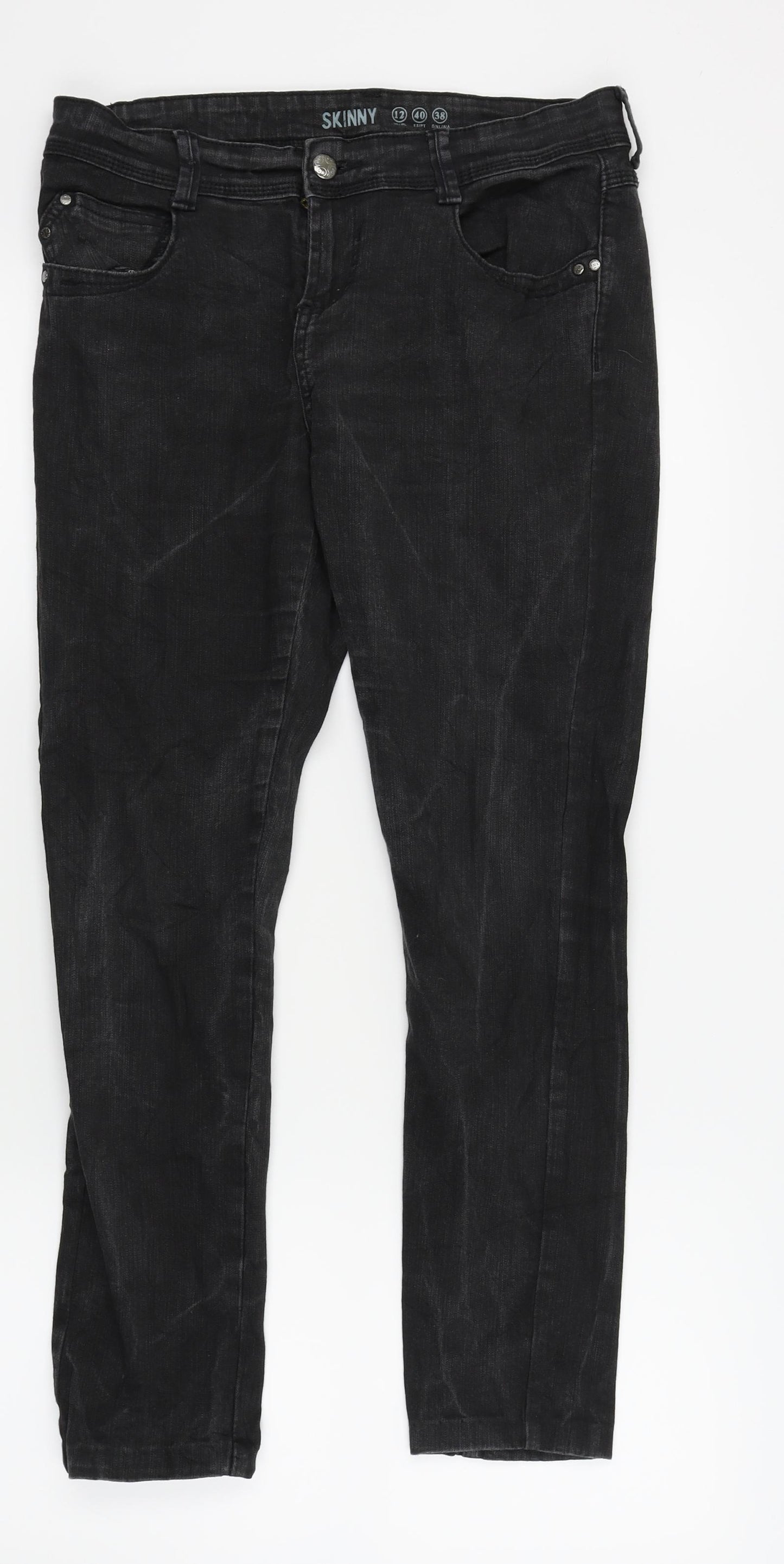 DENIM AND CO Womens Black   Skinny Jeans Size 12 L26 in