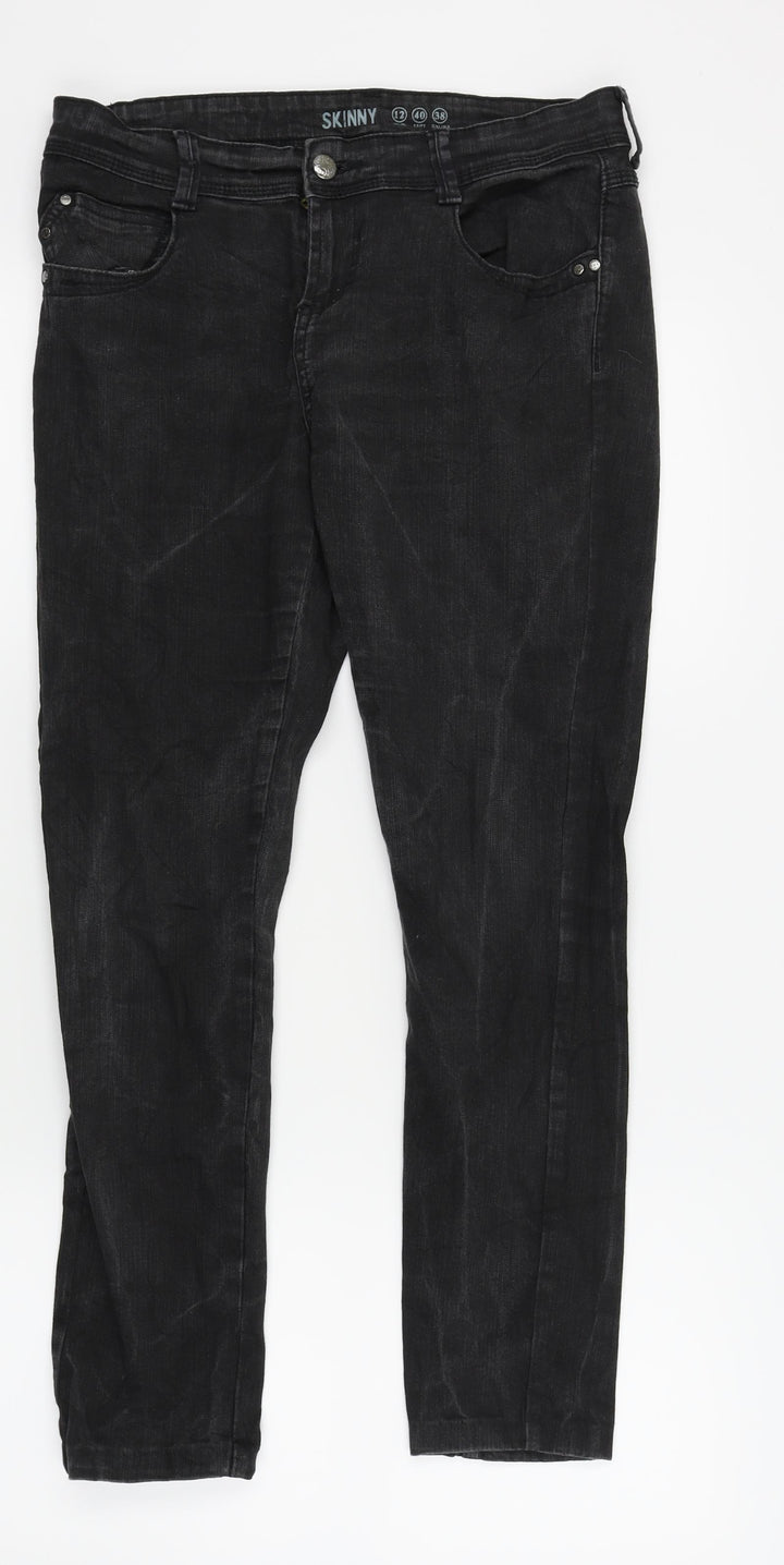 DENIM AND CO Womens Black Skinny Jeans Size 12 L26 in