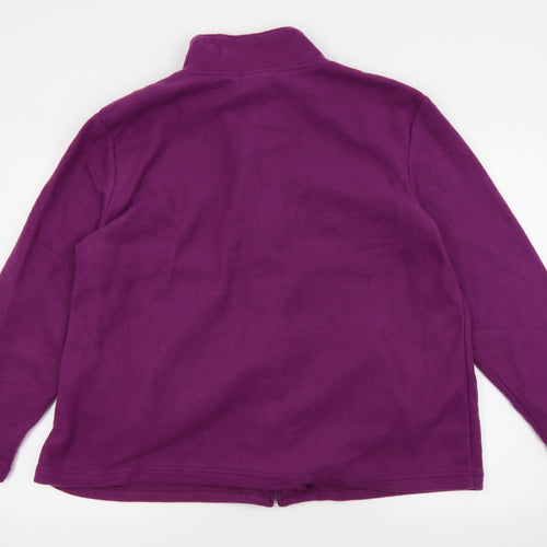 Anne De Lancay Womens Pink Floral  Full Zip Jumper Size XL  - Fleece
