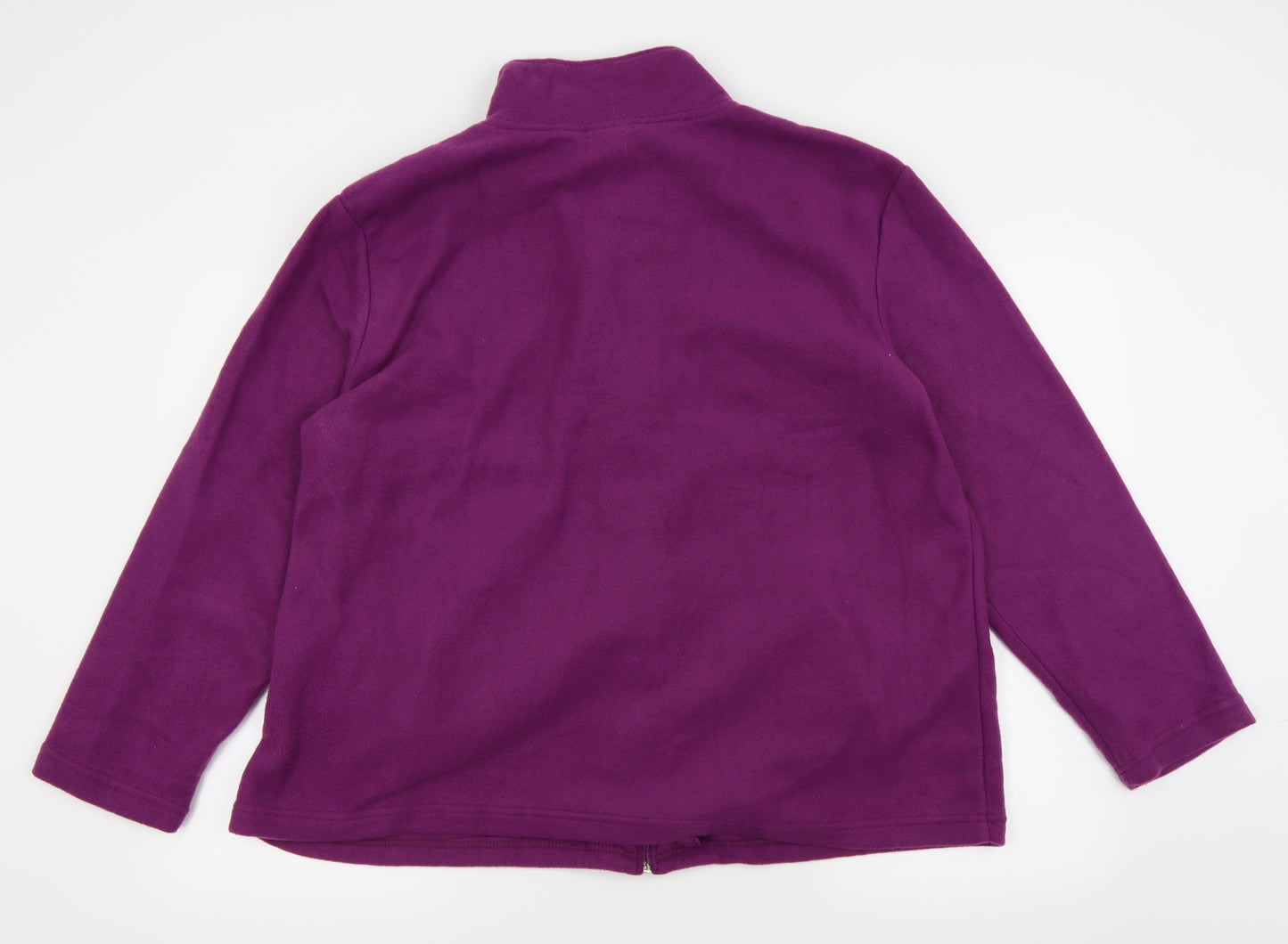 Anne De Lancay Womens Pink Floral  Full Zip Jumper Size XL  - Fleece