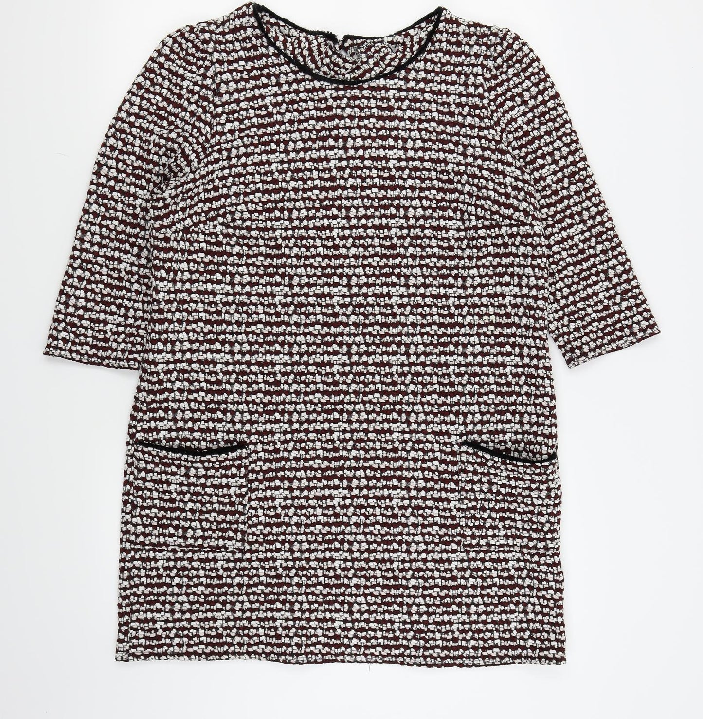 REDHERRING Womens Red Houndstooth  T-Shirt Dress  Size 18