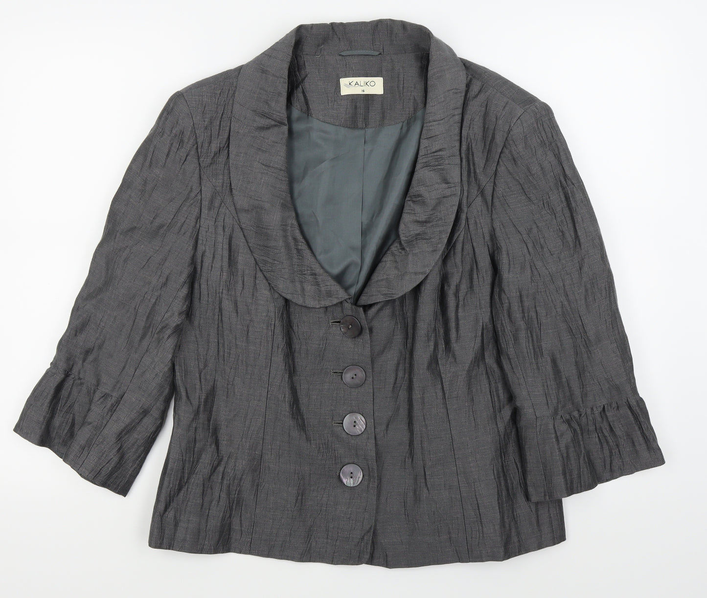 Kaliko Womens Silver   Jacket Blazer Size 16