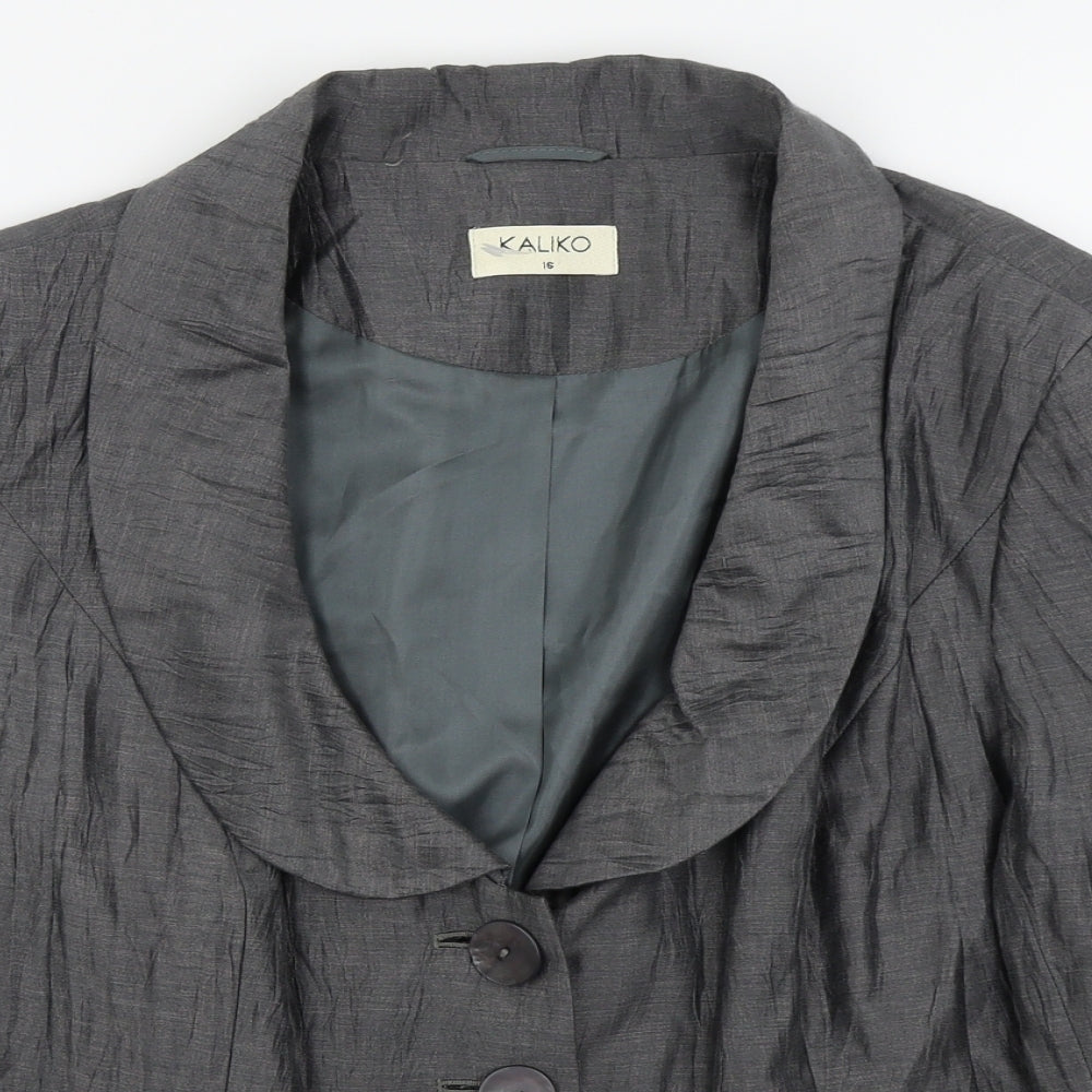 Kaliko Womens Silver   Jacket Blazer Size 16
