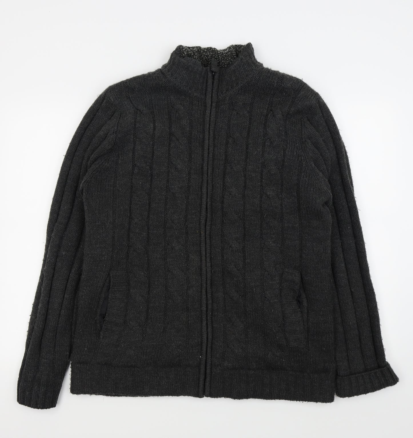 F&F Mens Black   Full Zip Jumper Size M