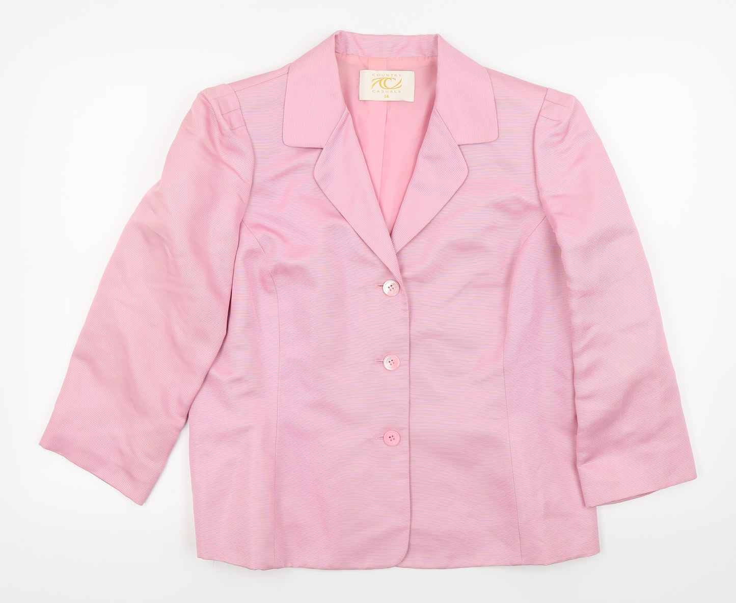 Country Casuals Womens Pink   Jacket Blazer Size 16