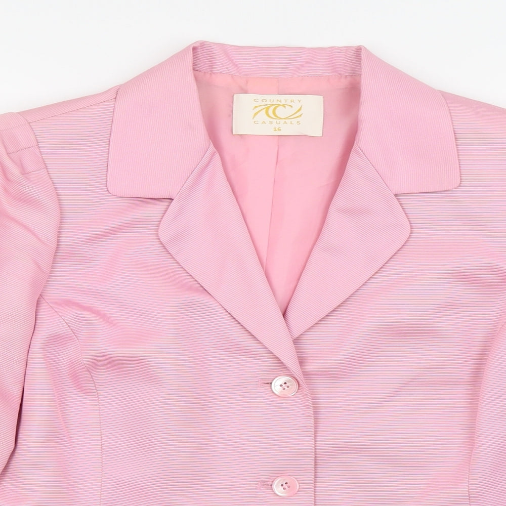 Country Casuals Womens Pink   Jacket Blazer Size 16