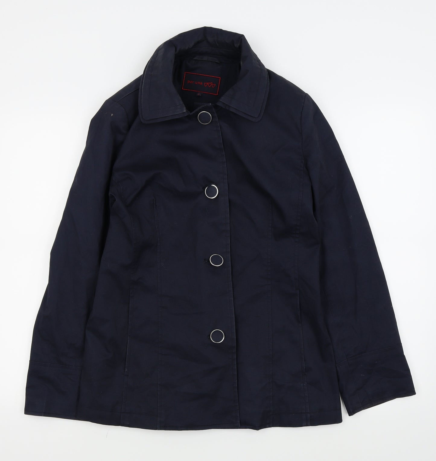 Per Una Womens Blue   Rain Coat Coat Size 12
