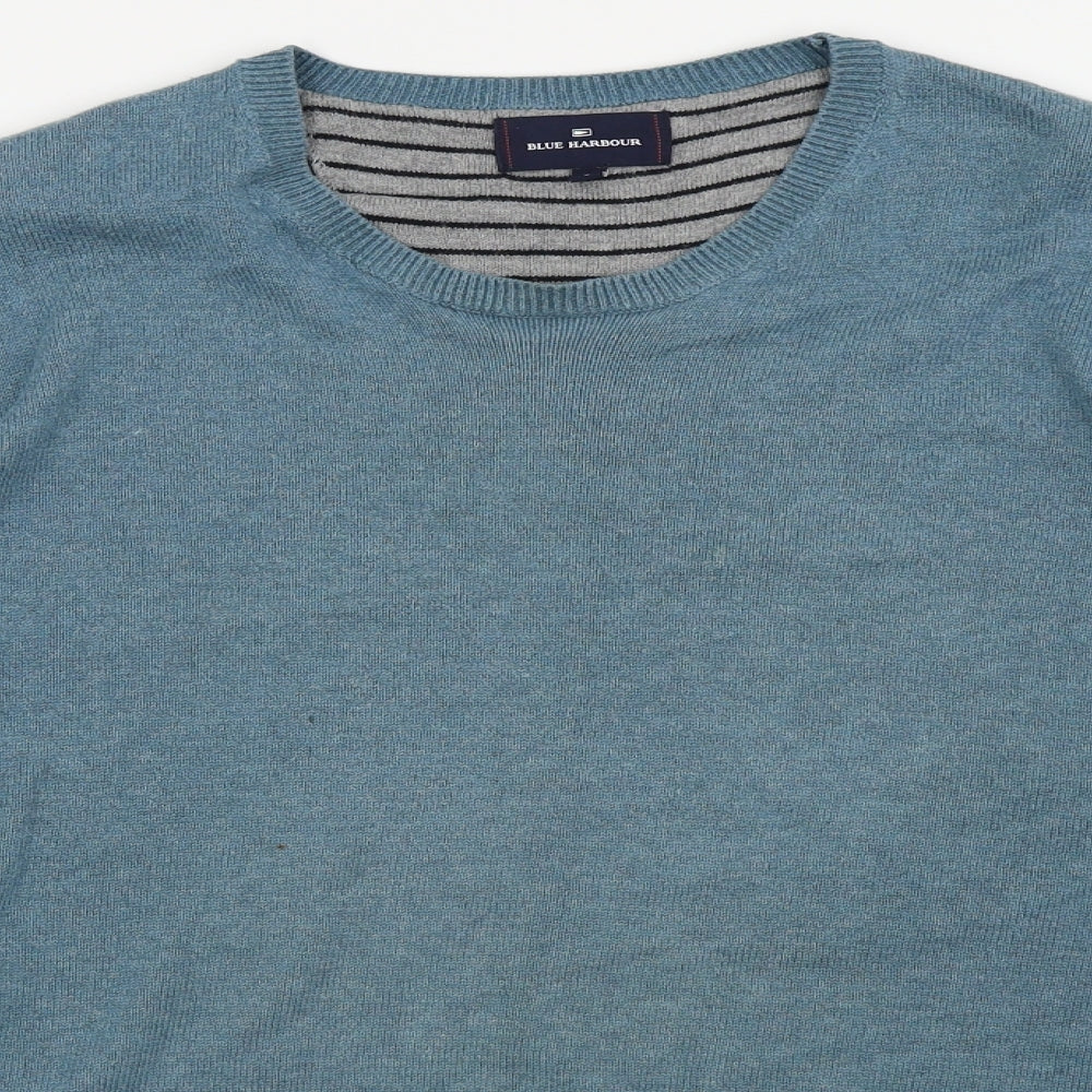 Blue Harbour Mens Blue   Pullover Jumper Size L