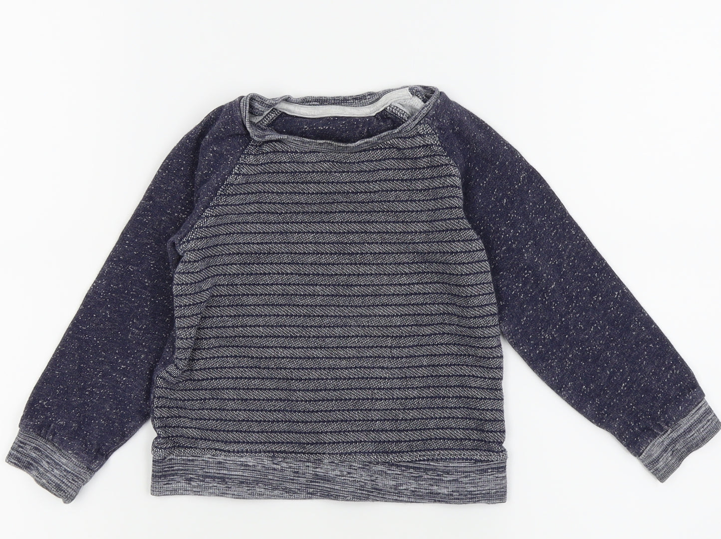 Nutmeg Boys Blue Striped  Pullover Jumper Size 3-4 Years