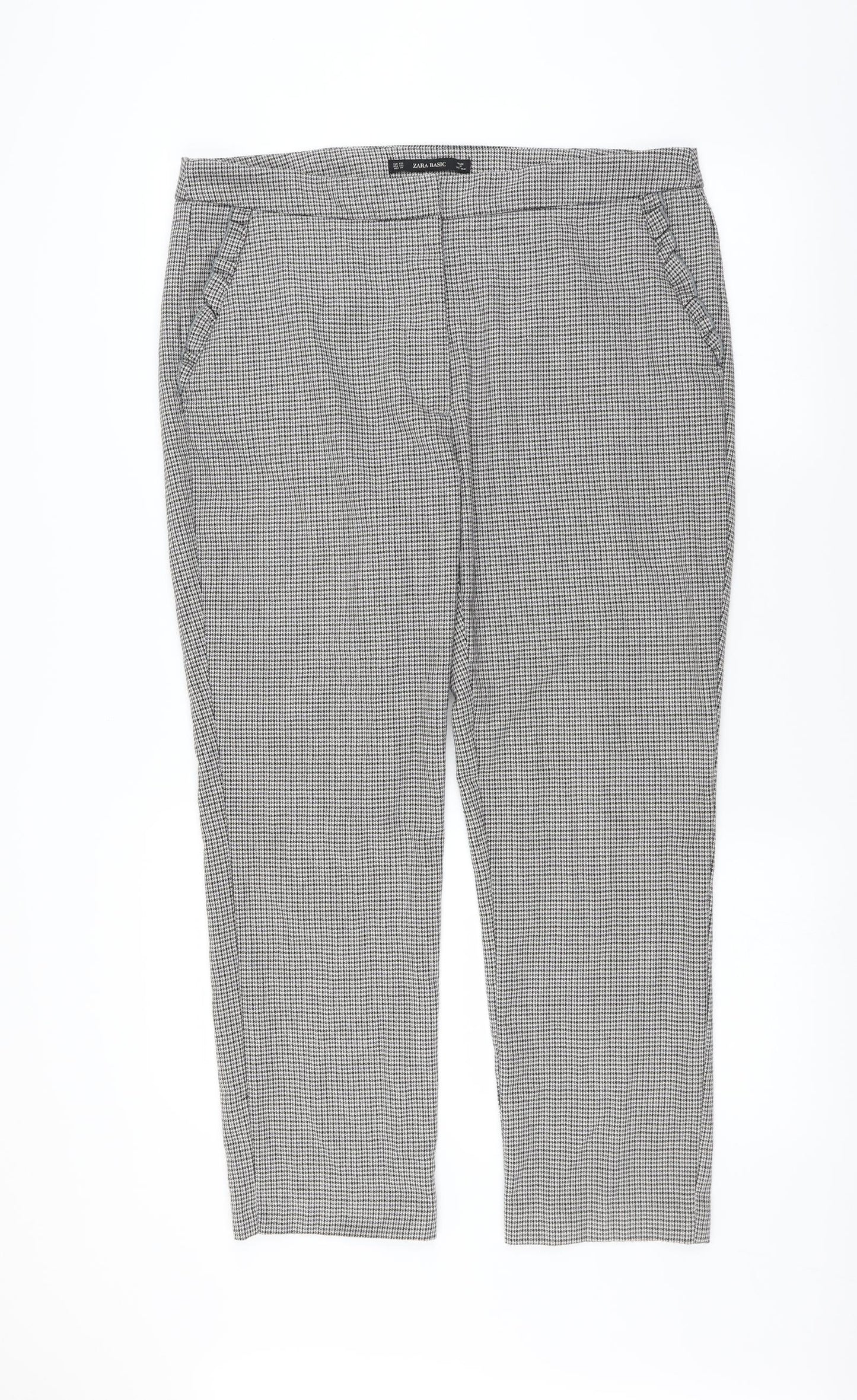 Zara Womens Grey Houndstooth  Trousers  Size 2XL L27 in