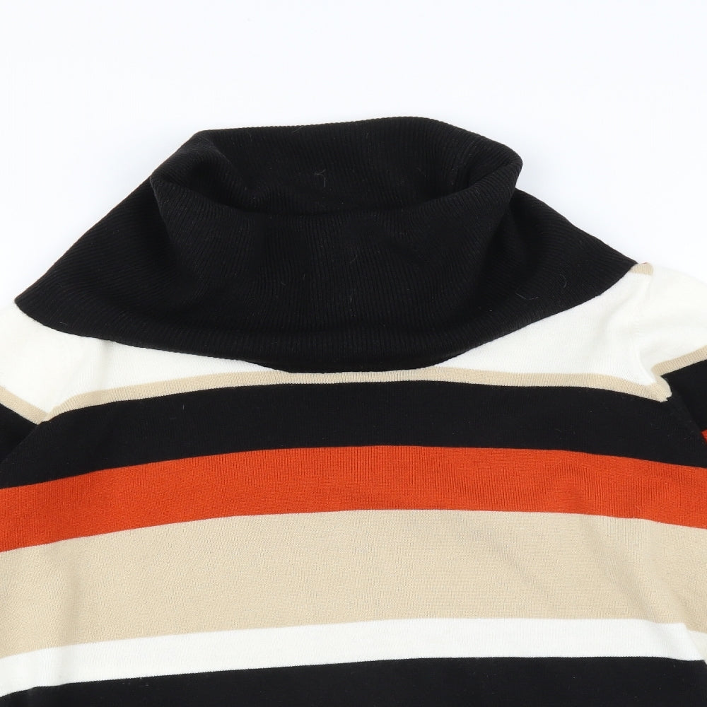 EWM Womens Black Striped  Pullover Jumper Size S