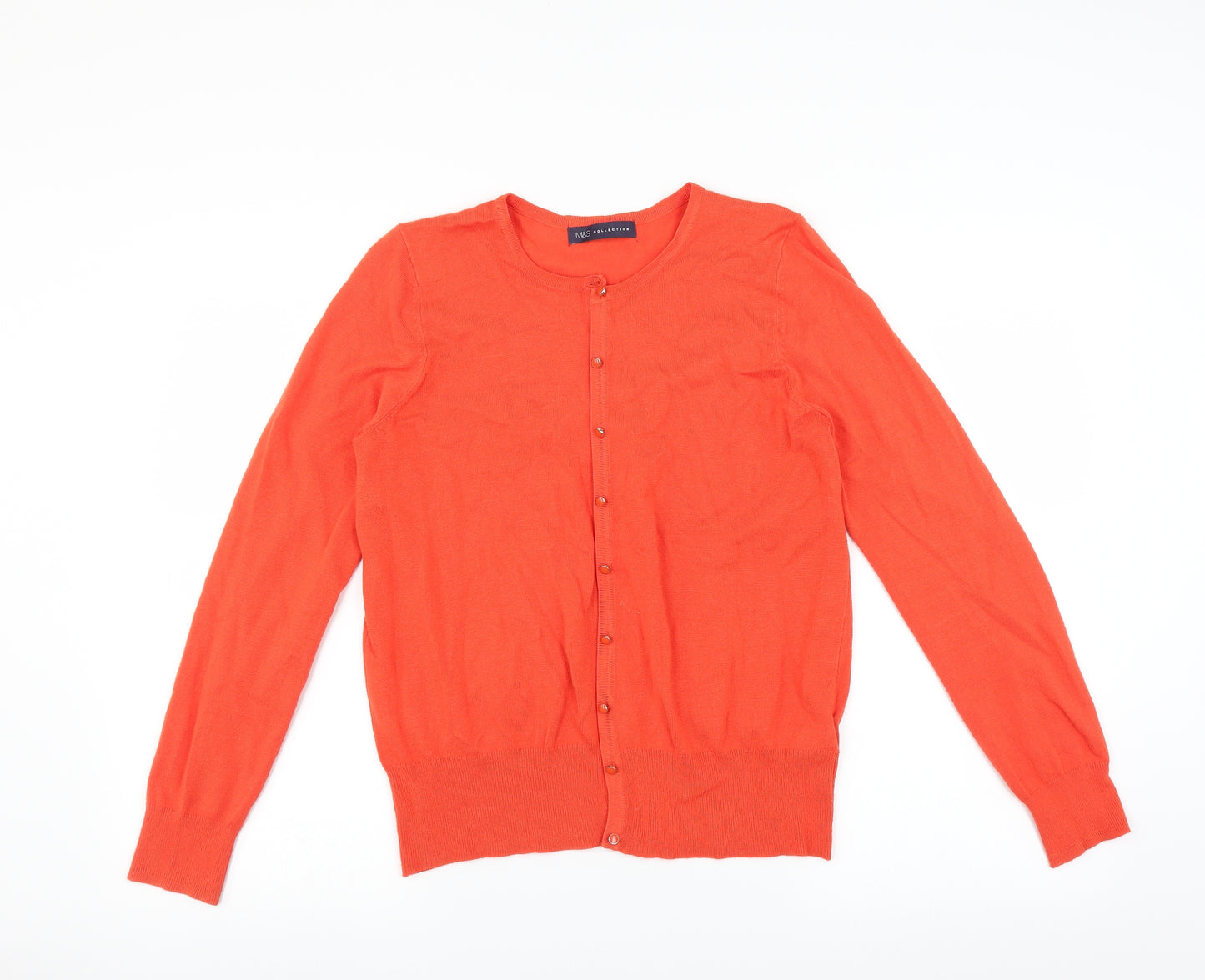 Marks and Spencer Womens Orange   Cardigan Jumper Size 14
