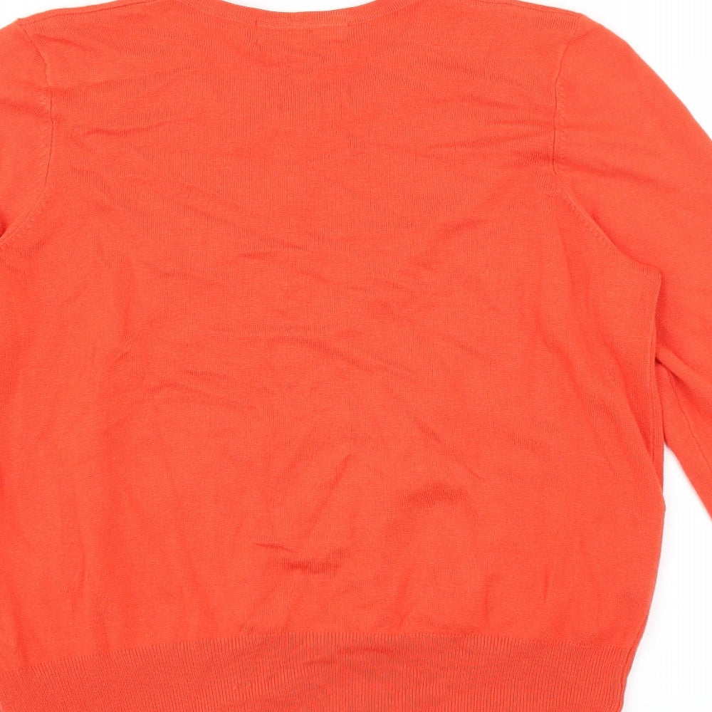 Marks and Spencer Womens Orange   Cardigan Jumper Size 14