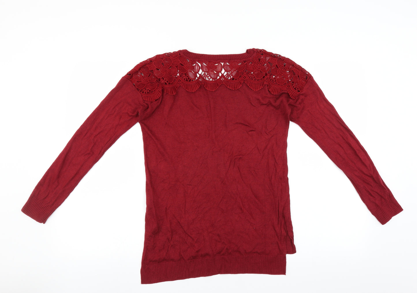 hippie rose Womens Red   Pullover Jumper Size 6  - Embroidered detail