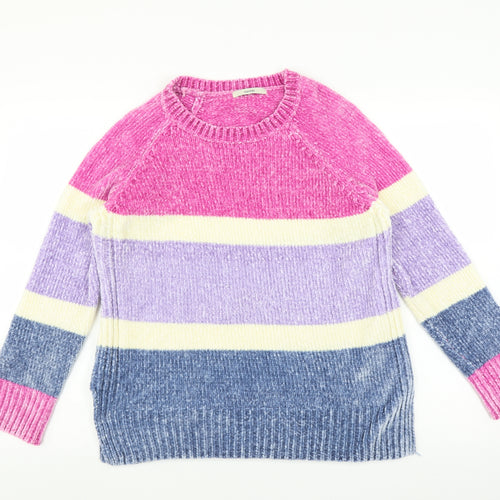 George Womens Pink Striped  Pullover Jumper Size 12